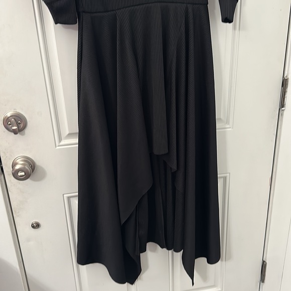 Thick Free People Ribbed Long Sleeve Black Dress - Picture 3 of 16